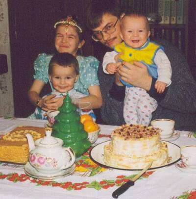 Александр Парфе с семьёй